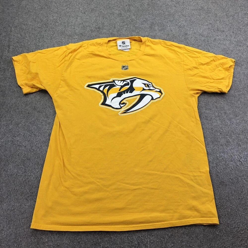 Nashville Predators Shirt Mens Medium Gold NHL Hockey Wayne Simmonds 17 Fanatics
